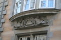 Detailaufname: Relief an der historisierenden Fassade des ehemaligen Sudhauses der <a class="mw-selflink selflink">Brauerei Grüner</a> an der <!--LINK'" 0:18-->