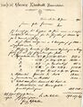 Schreiben des Baumeisters Georg Kisskalt an die Gebrüder Geismann vom 2. Juni 1900 mit Kosten-Aufstellung für seine Arbeiten am Neubau des Brauerei-Hauptgebäudes Bäumenstraße 16-20.