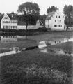 Batzenhäusla und Haus Ulmenstr. 3 an überschwemmten Pegnitzwiesen (undatiert); Foto: Heinrich Lotter