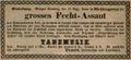 Werbeannonce für eine Fechtveranstaltung im <!--LINK'" 0:29-->, August 1845