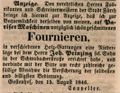 Zeitungsanzeige des Fabrikanten , August 1846