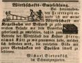 Zeitungsannonce des Wirts im <!--LINK'" 0:26-->Michael Siebenkäß, April 1846
