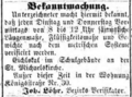 Bekanntmachung über die Eichung von Maßen und Gewichten vom 30. August 1870