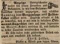 Zeitungsannonce von Christ. Höfler, Bäcker und Wirt <!--LINK'" 0:3-->, Mai 1846