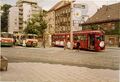 Die letzte Fahrt der Straßenbahn durch die Innenstadt, hier an der Billinganlage, Juni 1981