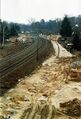 S-Bahn-Bauarbeiten für zwei weitere Gleise, von der Brücke Cadolzburger Straße aus Richtung Siebenbogenbrücke gesehen, März 2010