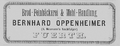 Oppenheimer-Anzeige in Adreß- und Geschäfts-Handbuch für Fürth 1886