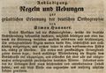 Zeitungsanzeige des Lehrers <!--LINK'" 0:7-->, April 1843