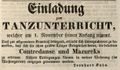 Zeitungsannonce des Tanzlehrers <!--LINK'" 0:16-->, Oktober 1843