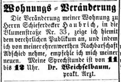 Datei:Weichselbaum Wohnungsänderung Fürther Tagblatt 30.04.1870.jpg