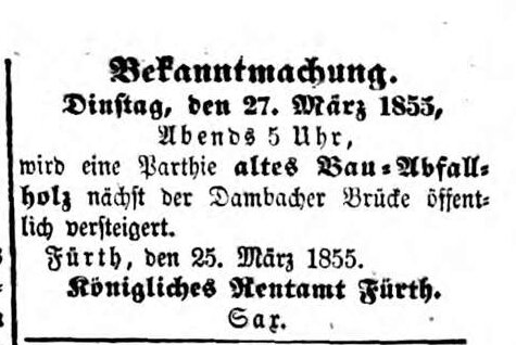 Datei:Bekanntmachung Sax, Ftgbl. 27.03.1855.jpg