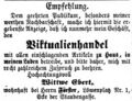 Die Witwe Ebert betreibt ihren Viktualienhandel am Löwenplatz, November 1865