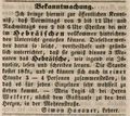 Zeitungsanzeige des Lehrers <!--LINK'" 0:27-->, August 1844 <span class="smw-highlighter" data-type="8" data-state="inline" data-title="Hinweis" title="Lizenz: NoC-NC 1.0"><span class="smwtticon note"></span><span class="smwttcontent">Lizenz: NoC-NC 1.0</span></span>