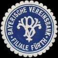 <a class="mw-selflink selflink">Werbemarke</a> Bayerische Vereinsbank Filiale Fürth <span class="smw-highlighter" data-type="8" data-state="inline" data-title="Hinweis" title="Lizenz: CC BY-SA 3.0"><span class="smwtticon note"></span><span class="smwttcontent">Lizenz: CC BY-SA 3.0</span></span>