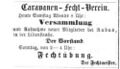 Caravanen Fechtverein bei J. Rabus,, Fürther Tagblatt 27. Oktober 1866 <span class="smw-highlighter" data-type="8" data-state="inline" data-title="Hinweis" title="Urheber: Fürther TagblattLizenz: NoC-NC 1.0"><span class="smwtticon note"></span><span class="smwttcontent">Urheber: <!--LINK'" 0:12--><br><br>Lizenz: NoC-NC 1.0</span></span>