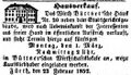 Verkaufsanzeige für das Büttner'sche Wirtshaus, Februar 1852 <span class="smw-highlighter" data-type="8" data-state="inline" data-title="Hinweis" title="Lizenz: NoC-NC 1.0"><span class="smwtticon note"></span><span class="smwttcontent">Lizenz: NoC-NC 1.0</span></span>