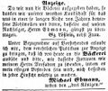Zeitungsanzeige Lößlein/Ehmann, Mai 1854 <span class="smw-highlighter" data-type="8" data-state="inline" data-title="Hinweis" title="Lizenz: NoC-NC 1.0"><span class="smwtticon note"></span><span class="smwttcontent">Lizenz: NoC-NC 1.0</span></span>