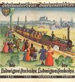 Vorder- und Rückseite des Programmheftes zum Bahnjubiläum "100 Jahre Eisenbahn" 1935 <span class="smw-highlighter" data-type="8" data-state="inline" data-title="Hinweis" title="Urheber: unbekanntLizenz: CC BY-SA 3.0"><span class="smwtticon note"></span><span class="smwttcontent">Urheber: unbekannt<br><br>Lizenz: CC BY-SA 3.0</span></span>