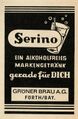 Werbung der Brauerei Grüner "Serino" Limo in der Schülerzeitung <!--LINK'" 0:141--> Nr. 6 1967 <span class="smw-highlighter" data-type="8" data-state="inline" data-title="Hinweis" title="Urheber: Grüner Bräu AG.Lizenz: CC BY-SA 3.0"><span class="smwtticon note"></span><span class="smwttcontent">Urheber: Grüner Bräu AG.<br><br>Lizenz: CC BY-SA 3.0</span></span>