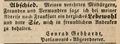 Zeitungsanzeige von <!--LINK'" 0:24-->, Mai 1848 <span class="smw-highlighter" data-type="8" data-state="inline" data-title="Hinweis" title="Lizenz: NoC-NC 1.0"><span class="smwtticon note"></span><span class="smwttcontent">Lizenz: NoC-NC 1.0</span></span>