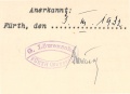 Firmenstempel <i>Löwensohn</i> auf einem Vertrag vom 3. März 1932 <span class="smw-highlighter" data-type="8" data-state="inline" data-title="Hinweis" title="Lizenz: CC BY-SA 3.0"><span class="smwtticon note"></span><span class="smwttcontent">Lizenz: CC BY-SA 3.0</span></span>
