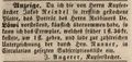 Zeitungsanzeige des Kupferstechers <!--LINK'" 0:1-->, das Portrait von Dr. Löwi von Jakob Reindel ... <span class="smw-highlighter" data-type="8" data-state="inline" data-title="Hinweis" title="Zeitungsanzeige des Kupferstechers I. Angerer, das Portrait von Dr. Löwi von Jakob Reindel betreffend, August 1844Lizenz: NoC-NC 1.0"><span class="smwtticon note"></span><span class="smwttcontent">Zeitungsanzeige des Kupferstechers <!--LINK'" 0:2-->, das Portrait von Dr. Löwi von Jakob Reindel betreffend, August 1844<br><br>Lizenz: NoC-NC 1.0</span></span>