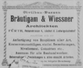 Geschäftsanzeige "Civilbau-Bureau Bräutigam & Wiessner", 1903 <span class="smw-highlighter" data-type="8" data-state="inline" data-title="Hinweis" title="Lizenz: NoC-NC 1.0"><span class="smwtticon note"></span><span class="smwttcontent">Lizenz: NoC-NC 1.0</span></span>
