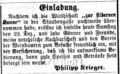 Anzeige Krieger, Silberne Kanne <!--LINK'" 0:44--> <a class="mw-selflink selflink">1866</a> <span class="smw-highlighter" data-type="8" data-state="inline" data-title="Hinweis" title="Urheber: Fürther Tagblatt"><span class="smwtticon note"></span><span class="smwttcontent">Urheber: <!--LINK'" 0:45--><br></span></span>