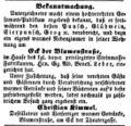 Zeitungsanzeige des Wirts Christian Kimmel, Oktober 1853 <span class="smw-highlighter" data-type="8" data-state="inline" data-title="Hinweis" title="Lizenz: NoC-NC 1.0"><span class="smwtticon note"></span><span class="smwttcontent">Lizenz: NoC-NC 1.0</span></span>