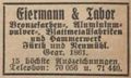 Werbung im Fürther Adressbuch von 1931 der Firma <!--LINK'" 0:9--> <span class="smw-highlighter" data-type="8" data-state="inline" data-title="Hinweis" title="Urheber: Fürther Adressbuch 1931Lizenz: CC BY-SA 3.0"><span class="smwtticon note"></span><span class="smwttcontent">Urheber: Fürther Adressbuch 1931<br><br>Lizenz: CC BY-SA 3.0</span></span>