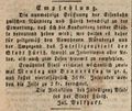 Werbeannonce für das "Intelligenzblatt der Stadt Fürth", Dezember 1835 <span class="smw-highlighter" data-type="8" data-state="inline" data-title="Hinweis" title="Lizenz: NoC-NC 1.0"><span class="smwtticon note"></span><span class="smwttcontent">Lizenz: NoC-NC 1.0</span></span>