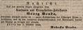 Zeitungsanzeige von Rebecka Benda, Witwe des Bronzefarbenfabrikanten <!--LINK'" 0:8-->, Oktober 1844 <span class="smw-highlighter" data-type="8" data-state="inline" data-title="Hinweis" title="Lizenz: NoC-NC 1.0"><span class="smwtticon note"></span><span class="smwttcontent">Lizenz: NoC-NC 1.0</span></span>