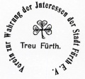 Logo des Vereins Treu Fürth e. V. <span class="smw-highlighter" data-type="8" data-state="inline" data-title="Hinweis" title="Lizenz: CC BY-SA 3.0"><span class="smwtticon note"></span><span class="smwttcontent">Lizenz: CC BY-SA 3.0</span></span>