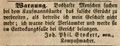 Zeitungsanzeige des Kompassmachers Joh. Phil. Stockert sen., Oktober 1849 <span class="smw-highlighter" data-type="8" data-state="inline" data-title="Hinweis" title="Lizenz: NoC-NC 1.0"><span class="smwtticon note"></span><span class="smwttcontent">Lizenz: NoC-NC 1.0</span></span>