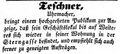 Zeitungsanzeige des Uhrmachers <!--LINK'" 0:49--> in der <!--LINK'" 0:50-->, März 1854 <span class="smw-highlighter" data-type="8" data-state="inline" data-title="Hinweis" title="Lizenz: NoC-NC 1.0"><span class="smwtticon note"></span><span class="smwttcontent">Lizenz: NoC-NC 1.0</span></span>