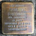 Sigmunde Friedmann Stolperstein Stuttgart <span class="smw-highlighter" data-type="8" data-state="inline" data-title="Hinweis" title="Urheber: ZinnmannLizenz: CC BY-SA 4.0"><span class="smwtticon note"></span><span class="smwttcontent">Urheber: Zinnmann<br>Lizenz: CC BY-SA 4.0</span></span>
