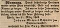 Zeitungsanzeige des Schreinermeisters Johann Michael Schmidt, März 1849 <span class="smw-highlighter" data-type="8" data-state="inline" data-title="Hinweis" title="Lizenz: NoC-NC 1.0"><span class="smwtticon note"></span><span class="smwttcontent">Lizenz: NoC-NC 1.0</span></span>
