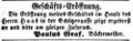Der Bäckermeister Paulus Graf eröffnet sein Geschäft in der Schützengasse, Februar 1853 <span class="smw-highlighter" data-type="8" data-state="inline" data-title="Hinweis" title="Lizenz: NoC-NC 1.0"><span class="smwtticon note"></span><span class="smwttcontent">Lizenz: NoC-NC 1.0</span></span>