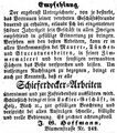 Zeitungsinserat des Maurermeisters Johann Georg Hoffmann, Mai 1854 <span class="smw-highlighter" data-type="8" data-state="inline" data-title="Hinweis" title="Lizenz: NoC-NC 1.0"><span class="smwtticon note"></span><span class="smwttcontent">Lizenz: NoC-NC 1.0</span></span>