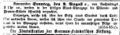 Platzvergabe der Klaussynagoge, FAZ, 29. Juli 1874 <span class="smw-highlighter" data-type="8" data-state="inline" data-title="Hinweis" title="Urheber: Fürther AbendzeitungLizenz: CC BY-SA 3.0"><span class="smwtticon note"></span><span class="smwttcontent">Urheber: <!--LINK'" 0:13--><br><br>Lizenz: CC BY-SA 3.0</span></span>