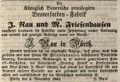 Zeitungsanzeige des Broncefarbenfabrikanten <!--LINK'" 0:38-->, November 1843 <span class="smw-highlighter" data-type="8" data-state="inline" data-title="Hinweis" title="Lizenz: NoC-NC 1.0"><span class="smwtticon note"></span><span class="smwttcontent">Lizenz: NoC-NC 1.0</span></span>