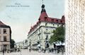 Blick in die ehem. Weinstraße, rechts im Bild das Hotel National, gel. 1900 <span class="smw-highlighter" data-type="8" data-state="inline" data-title="Hinweis" title="Urheber: unbekanntLizenz: CC BY-SA 3.0"><span class="smwtticon note"></span><span class="smwttcontent">Urheber: unbekannt<br><br>Lizenz: CC BY-SA 3.0</span></span>