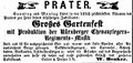 Ankündigung der 50-Jahres-Feier im Prater, August 1871 <span class="smw-highlighter" data-type="8" data-state="inline" data-title="Hinweis" title="Lizenz: NoC-NC 1.0"><span class="smwtticon note"></span><span class="smwttcontent">Lizenz: NoC-NC 1.0</span></span>