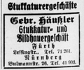 Anzeige der Fa. Gebr. Häußler, 1926 <span class="smw-highlighter" data-type="8" data-state="inline" data-title="Hinweis" title="Lizenz: NoC-NC 1.0"><span class="smwtticon note"></span><span class="smwttcontent">Lizenz: NoC-NC 1.0</span></span>