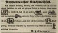 Zeitungsannonce des Wirts Nitzelberger, Einladung zur Poppenreuther Kirchweih, September 1843 <span class="smw-highlighter" data-type="8" data-state="inline" data-title="Hinweis" title="Lizenz: NoC-NC 1.0"><span class="smwtticon note"></span><span class="smwttcontent">Lizenz: NoC-NC 1.0</span></span>