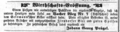 Werbeannonce von Johann Georg Prügel zur Eröffnung der Gaststätte »Schlößchen«, Mai 1876 <span class="smw-highlighter" data-type="8" data-state="inline" data-title="Hinweis" title="Lizenz: NoC-NC 1.0"><span class="smwtticon note"></span><span class="smwttcontent">Lizenz: NoC-NC 1.0</span></span>