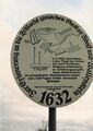 Gedenktafel zur <!--LINK'" 0:122--> 1632, Aufnahme von 1988 <span class="smw-highlighter" data-type="8" data-state="inline" data-title="Hinweis" title="Urheber: Klaus-Peter SchaackLizenz: CC BY-SA 3.0"><span class="smwtticon note"></span><span class="smwttcontent">Urheber: <!--LINK'" 0:123--><br><br>Lizenz: CC BY-SA 3.0</span></span>