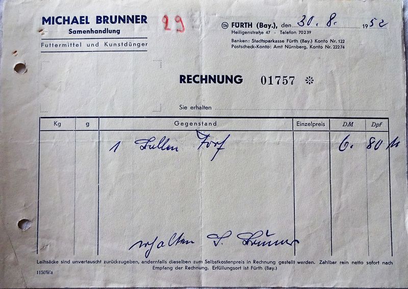 Datei:Rechnung Michael Brunner 1952.jpg