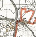 Ausschnitt aus dem Stadtplan von 1910 mit den drei Brücken bei Doos <span class="smw-highlighter" data-type="8" data-state="inline" data-title="Hinweis" title="Lizenz: CC BY-NC-SA 3.0"><span class="smwtticon note"></span><span class="smwttcontent">Lizenz: CC BY-NC-SA 3.0</span></span>