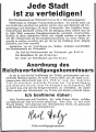 Anordnung des Komm. Gauleiters und Reichsverteidigungskommissars Karl Holz zur Verteidigung der ... <span class="smw-highlighter" data-type="8" data-state="inline" data-title="Hinweis" title="Anordnung des Komm. Gauleiters und Reichsverteidigungskommissars Karl Holz zur Verteidigung der Städte"><span class="smwtticon note"></span><span class="smwttcontent">Anordnung des Komm. Gauleiters und Reichsverteidigungskommissars Karl Holz zur Verteidigung der Städte "Stein um Stein".<br>Lizenz: CC BY-SA 3.0</span></span>